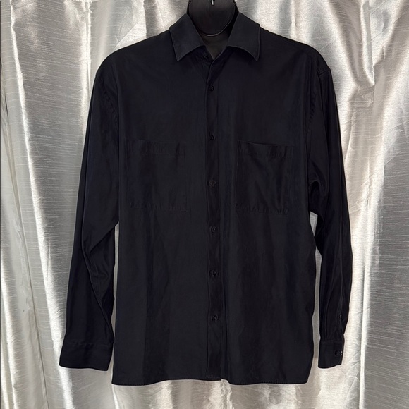 Munsingwear Navy Blue Long Sleeve Button Up Casual Shirt Men’s XLT - Picture 2 of 8